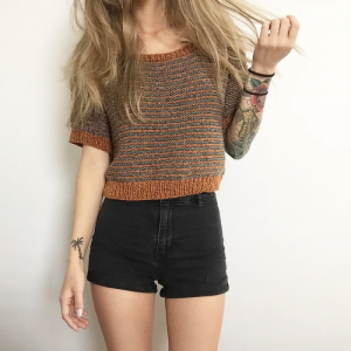 Hand knitted crop top