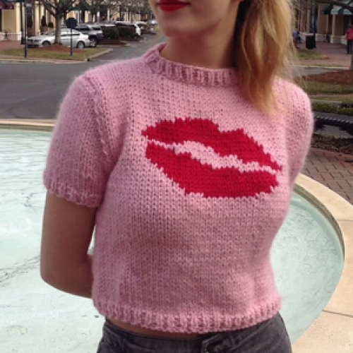 Hand knitted crop top